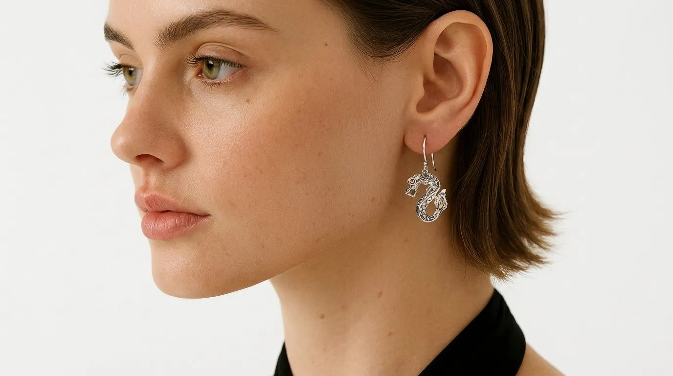 Belle, modelo creada con IA: detalle con el arete