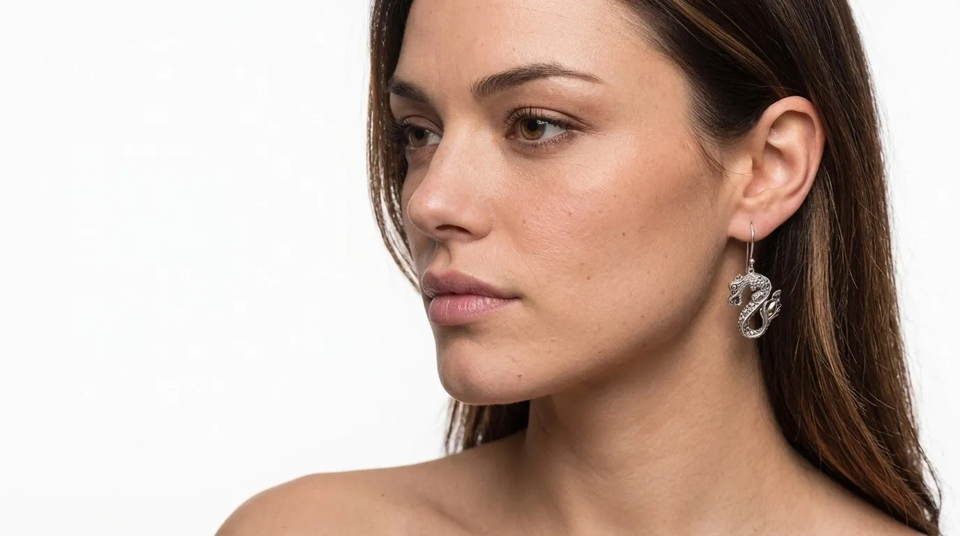 Rocío, modelo creada con IA: detalle con el arete